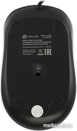 Мышь Oklick 310M (черный/красный)