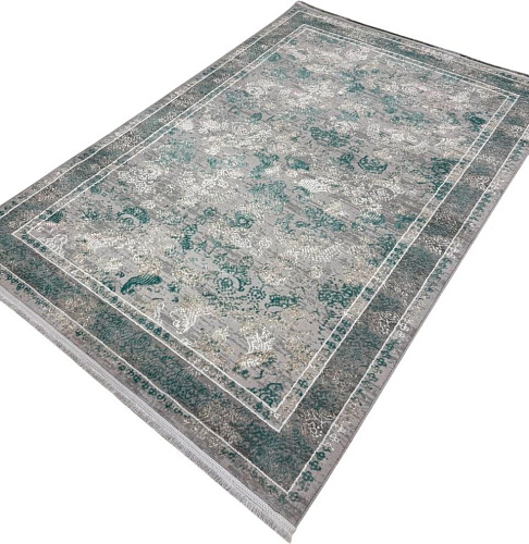 Radjab Carpet Афина Прямоугольник 9008A 12805RK (3x5, Grey/Green)