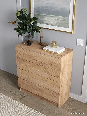 Комод Горизонт Нео 760 4 ящика (дуб золотой крафт)