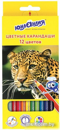 Набор цветных карандашей Юнландия Мир животных 181383 (12 цв)