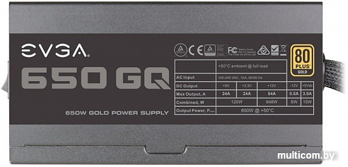 Блок питания EVGA 650 GQ 210-GQ-0650-V2