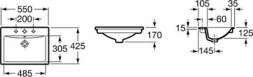 Умывальник Roca Diverta 55x42.5 (327116000)