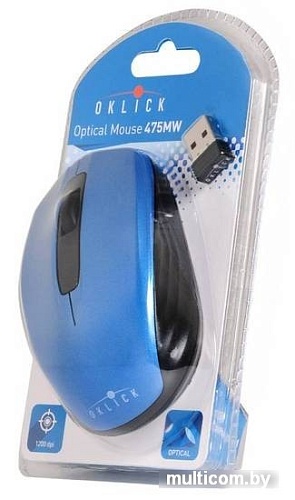 Мышь Oklick 475MW (голубой) [945833]