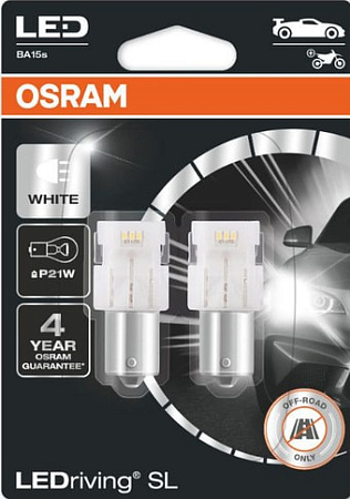 Светодиодная лампа Osram P21W LEDriving White Gen3 2шт
