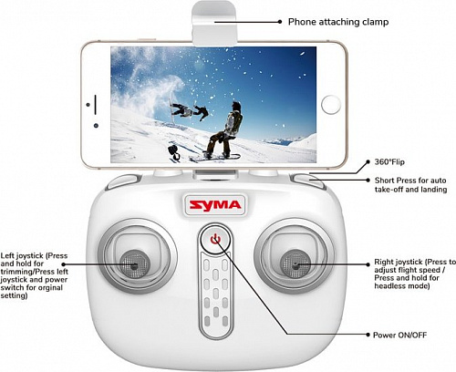 Квадрокоптер Syma X23W (белый)