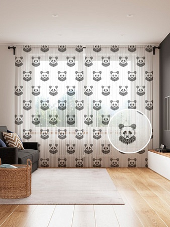 Комплект штор JoyArty Мишки-панды 1.45x2.65 м tul_55332_145x265 (2 шт)