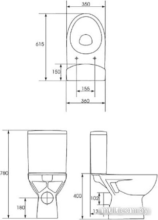 Унитаз напольный Cersanit Parva S-MK-PARVA030/031 (без бачка, без сиденья)