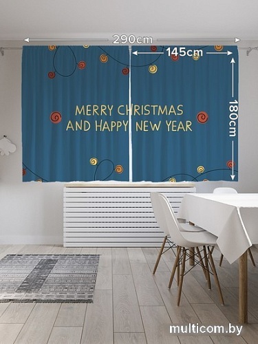 Комплект штор JoyArty Рождественские гирлянды Oxford 1.45x1.8 м pox_380807 (2 шт)