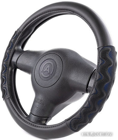 Оплетка на руль Autoprofi AP-1948 BK/BL (M) (черный/синий)