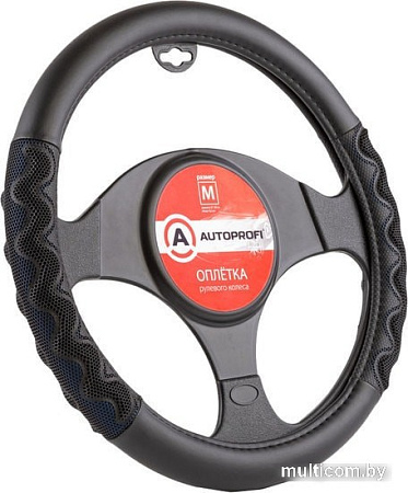 Оплетка на руль Autoprofi AP-1948 BK/BL (M) (черный/синий)