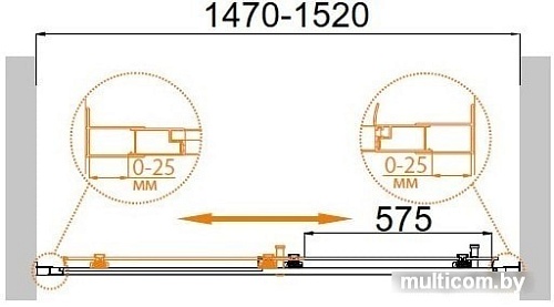 Душевая дверь Cezares Molveno-BF-1-150-C-Cr-IV