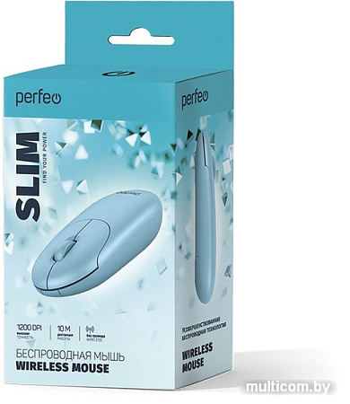 Мышь Perfeo Slim (голубой)