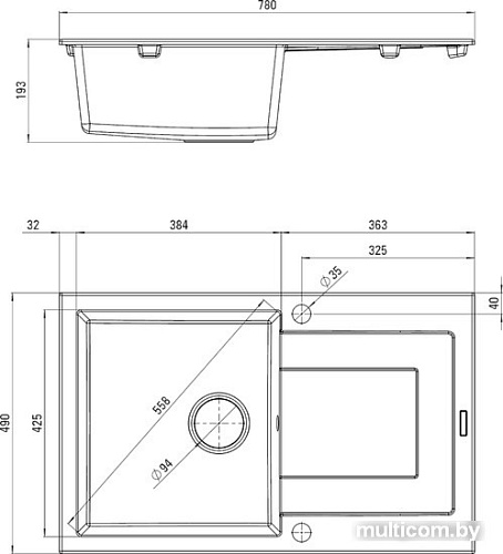Кухонная мойка Deante Rapido ZQK 2113 (графитовый)