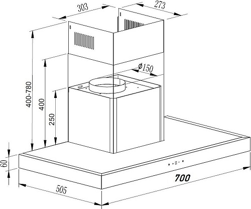 Кухонная вытяжка Schtoff S Plus 700 X (нержавеющая сталь)
