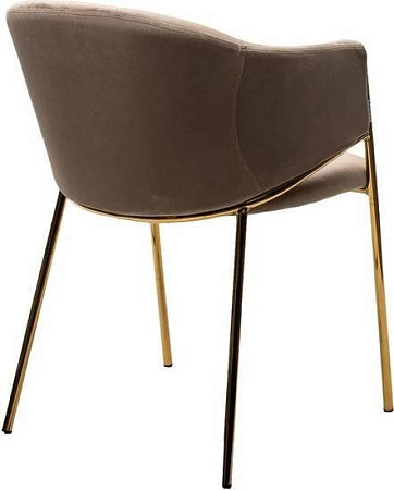 Стул с подлокотниками M-City Dill 629M05106 (bluvel-40 beige велюр/золотой)