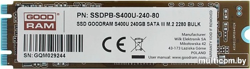 SSD GOODRAM S400U 240GB SSDPR-S400U-240-80