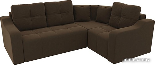 Угловой диван Mebelico Кембридж угловой 108822 (правый, микровельвет, коричневый)
