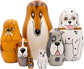 Развивающая игра Брестская Матрешка Собаки разных пород (набор 7 шт)