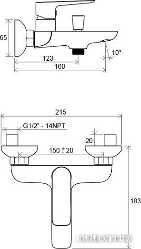 Смеситель Ravak Classic-CL 022.00/150 [X070083]