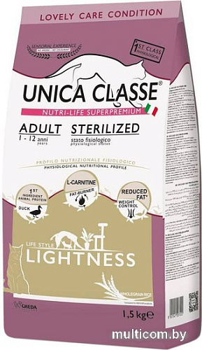 Сухой корм для кошек Unica Classe Lovely Care Condition Adult Sterilized Lightness Duck 1.5 кг
