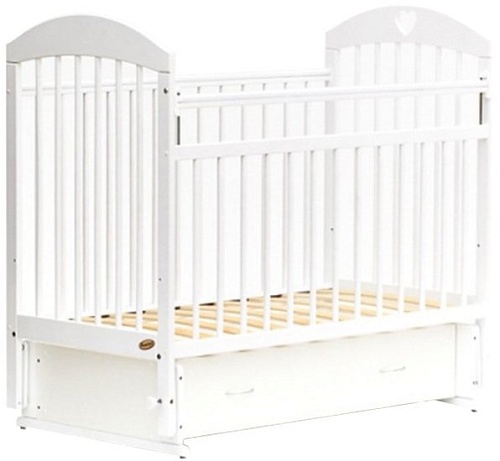 Классическая детская кроватка Bambini М 01.10.19 (белый)
