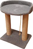 Когтеточка Bast С овальной полкой 55 (джут, серый)