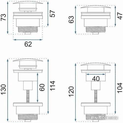 Сифон Rea Klik-Klak REA-A8586 (матовое золото)