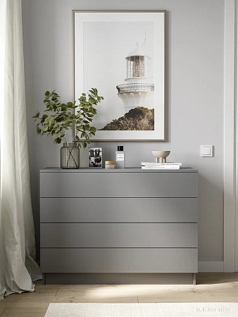 Комод Горизонт Нео 1050 4 ящика (серый графит)