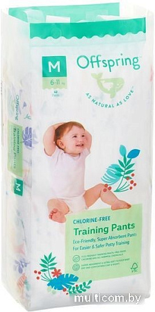 Трусики-подгузники Offspring M 6-11кг Джунгли (42 шт)