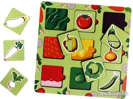 Развивающая игра WoodLand Toys Вкладыш Фрукты, овощи и ягоды 155102