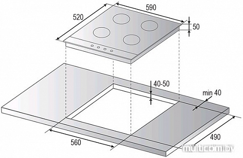 Варочная панель Rainford RBH 4654 BF (серый)