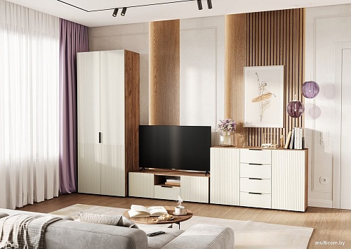 Тумба Стендмебель Соната ТВ 01 (моно керамика/дуб крафт табачный)