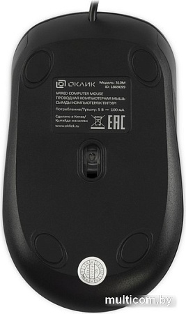 Мышь Oklick 310M (черный/голубой)