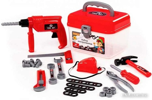 Набор инструментов игрушечных Полесье №28 в чемоданчике 92427 (27 элементов)