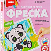 Набор для создания поделок/игрушек Lori Фреска. Картина из песка. Мишка панда Кп-062