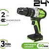 Ударная дрель-шуруповерт Greenworks GD24DD60 3704107CUA (с 2-мя АКБ, кейс)
