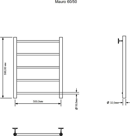 Полотенцесушитель Aquanet Mauro 60x50 282002 (правый)