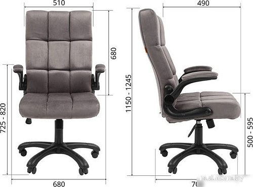 Офисное кресло CHAIRMAN Home 444 (велюр, Т-55 серый)