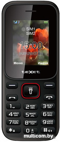 Мобильный телефон TeXet TM-128 (черный-красный)