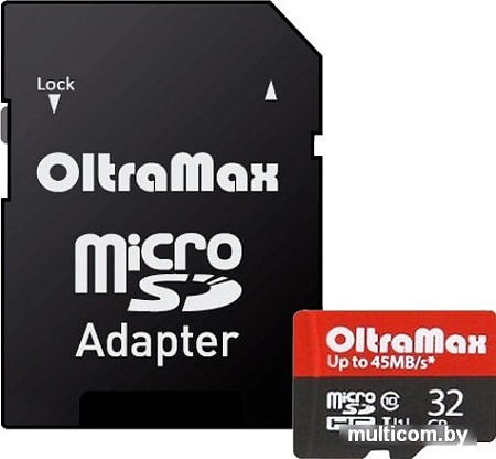 Карта памяти Oltramax Elite OM032GCSDHC10UHS-1-ElU1 microSDHC 32GB (с адаптером)