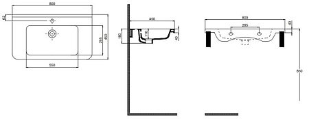 Умывальник Quarter Bath Space Line 70SP21080