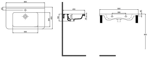 Умывальник Quarter Bath Space Line 70SP21080
