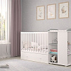 Кроватка-трансформер Polini Kids Ameli 800, с комодом (белый/серый)