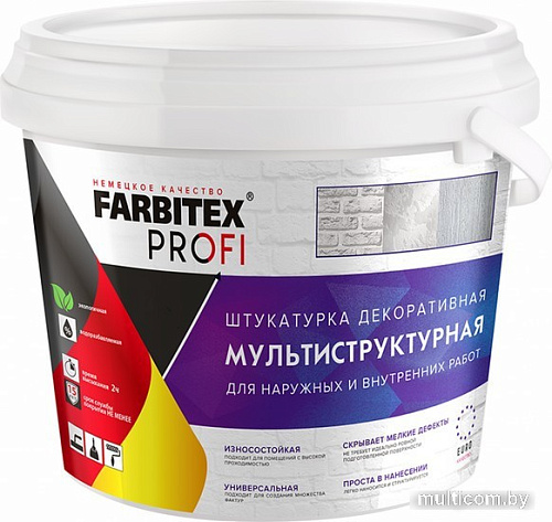 Декоративная штукатурка Farbitex Profi мультиструктурная (2.5 л)