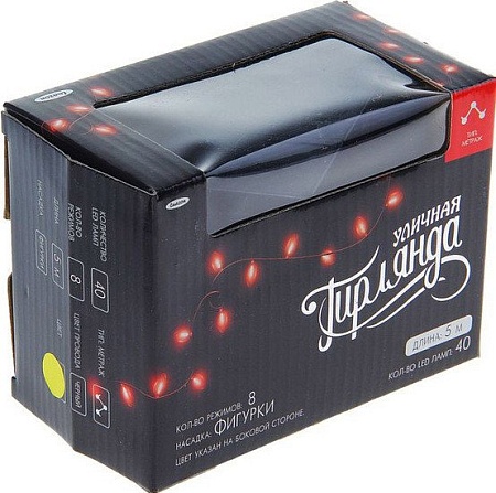 Гирлянда Luazon Метраж Фонарик Led-40 (5 м, желтый) [1080112]