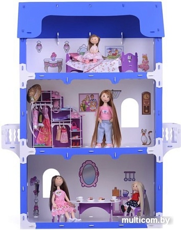 Кукольный домик Krasatoys Екатерина с мебелью 000262 (белый/синий)