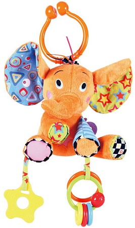 Погремушка с прорезывателем Biba Toys Слоненок-путешественник DS992