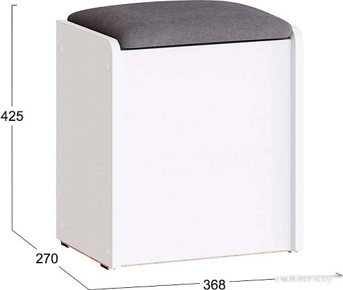 Банкетка Трия Бостон (белый ясень/велюр серый)