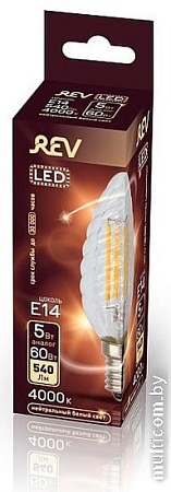 Светодиодная лампа Rev Филамент ТС37 E14 5 Вт 4000 К 32492 8