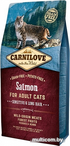 Корм для кошек Carnilove Adult Salmon Sensitive & Long Hair 6 кг